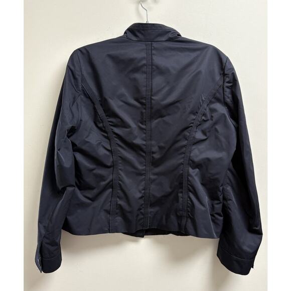 Talbots Petites Black Utility Jacket | Size 14P | Mandarin Collar Button Front - Picture 2 of 4